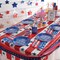 40" x 100 ft. Patriotic Red, White & Blue Disposable Plastic Tablecloth Roll